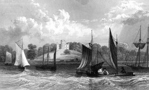Belmont Castle, nahe Grays Thurrock, Essex, graviert von Henry Wallis, 1832