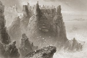Dunluce Castle, County Antrim, Nordirland, aus 