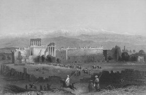 Gesamtansicht von Balbec und Anti-Libanon von William Henry Bartlett