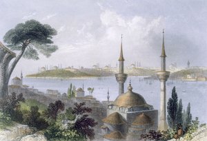 Gesamtansicht von Konstantinopel von Scutari aus, ca. 1850 von William Henry Bartlett
