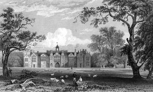 Gosfield Hall, Essex, graviert von Robert Sands, 1832 von William Henry Bartlett