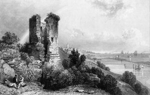 Hadleigh Castle, Essex, graviert von Charles Mottram, 1832