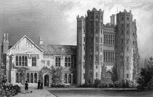Layer Marney Tower, Essex, graviert von Henry Wallis, 1832