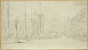 Blick entlang Broad Quay vom Zifferblatt von William Henry Bartlett
