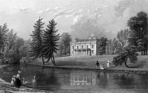 Moor Hall, in der Nähe von Harlow, Essex, graviert von John Rogers, 1833