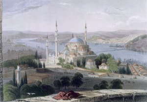 Moschee und Grab von Suleiman von William Henry Bartlett