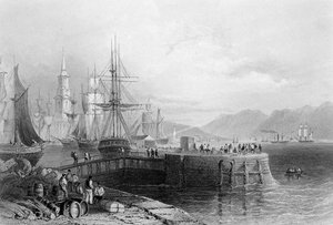 Port Glasgow, graviert von J.W. Appleton, 1841