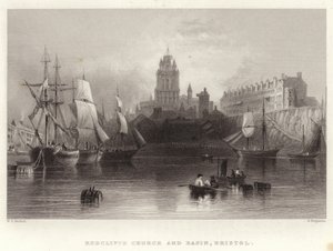 Redcliffe Kirche und Becken, Bristol von William Henry Bartlett