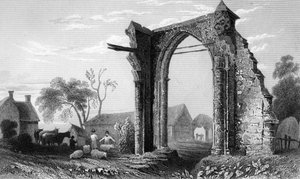 Überreste des Bycknacre Priory, Essex, graviert von William Tombleson von William Henry Bartlett
