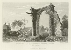 Überreste des Bycknacre Priory, Essex, in der Nähe von Danbury von William Henry Bartlett