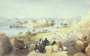 Die Insel Philae, Blick auf den Nil von William Henry Bartlett