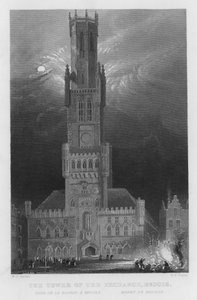 Der Turm der Börse, Brügge (Stich)