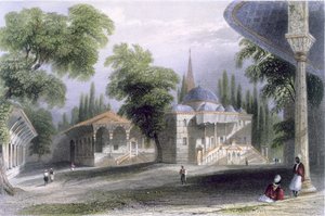 Dritter Hof des Serai Bournou, ca. 1850 von William Henry Bartlett