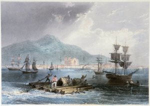 Ansicht von Montreal und Booten - in „Canadian Scenery illustrated“ von William Henri Barlett, ed. George Virtue