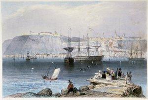 Ansicht von Quebec und seinem Hafen (Kanada) - in „Canadian Scenery illustrated“ von William Henri Barlett, ed. George Virtue von William Henry Bartlett
