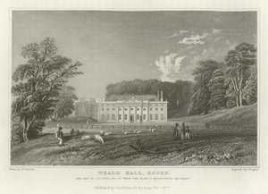 Weald Hall, Essex, der Sitz von C.T. Tower, Esquire von William Henry Bartlett