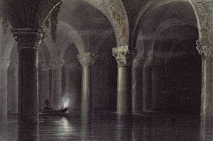 Yere Batan Serai (Die Zisternen) Istanbul, graviert von J.T. Willmore, ca. 1850
