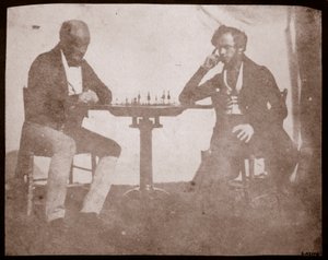 Nicolaas Henneman überlegt seinen Zug in einem Schachspiel, September 1841 von William Henry Fox Talbot