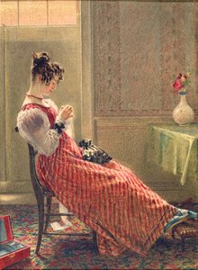 Dame beim Nähen, um 1830