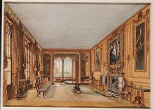 Das Winter-Esszimmer des Earl of Essex in Cassiobury, 1821 von William Henry Hunt