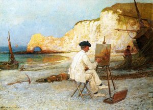 Ein Maler am Meer, ca. 1885 von William Henry Lippincott
