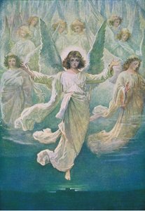Der Engelchor, aus Das Bibelbilderbuch, veröffentlicht von Thomas Nelson, ca. 1950 von William Henry Margetson