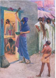 Das erste Passah, aus Das Bibelbilderbuch, veröffentlicht von Thomas Nelson, ca. 1950 von William Henry Margetson