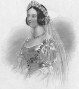 Die Königin in ihrem Brautkleid von William Henry Mote