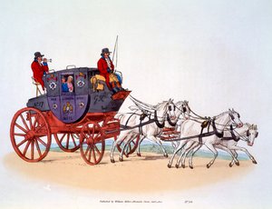 Postkutsche, Die Worcester und die London Royal Mail, 1808 von William Henry Pyne
