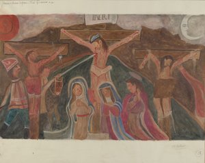 Station des Kreuzes Nr. 12: Jesus stirbt am Kreuz, um 1936