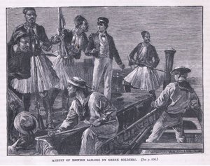 Verhaftung der britischen Matrosen durch griechische Soldaten, 1850