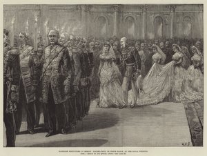Hochzeitsfeierlichkeiten in Berlin, Fackeltanz bei der königlichen Hochzeit von William Heysham Overend