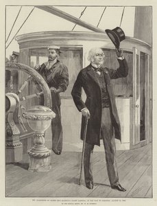 Mr. Gladstone an Bord der Yacht Ihrer Majestät Alberta, auf dem Weg nach Osborne, 15. August 1892