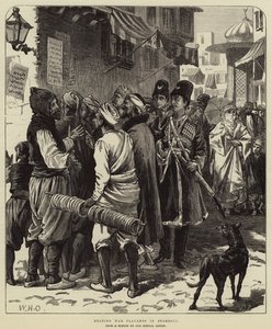 Kriegsplakate in Stamboul lesen