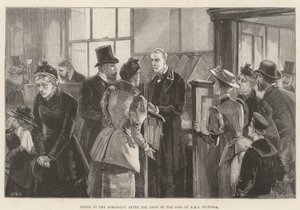 Szene im Admiralty nach der Nachricht vom Verlust der HMS Victoria von William Heysham Overend