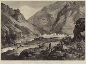 Der Afghanische Krieg, Pass von Ali Musjid im Khyber, mit der Vorhut der 14. Sikhs