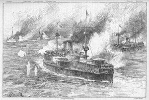 Die Schlacht am Yalu von William Heysham Overend
