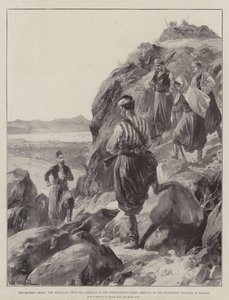 Die östliche Krise, der Bote der Admirale der internationalen Flotte erreicht die Vorposten der Aufständischen in Malaxa von William Heysham Overend