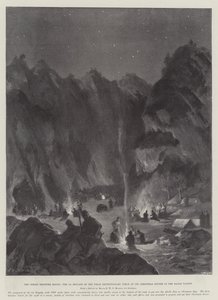Der Aufstand an der indischen Grenze, das 1. Brigade der Tirah-Expeditionsstreitkräfte beim Weihnachtsessen im Bazar-Tal von William Heysham Overend
