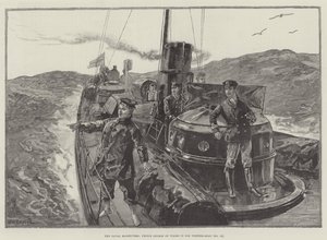 Die Marine-Manöver, Prinz George von Wales in seinem Torpedoboot (Nr. 79)