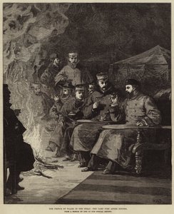 Der Prinz von Wales im Terai, das Lagerfeuer nach dem Abendessen von William Heysham Overend