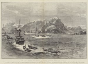 Der Krieg in Ostasien, Landung japanischer Truppen am Shan Tung Vorgebirge von William Heysham Overend