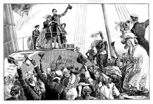 Die Königin verlässt Kingstown, königlicher Besuch in Irland, um 1849, 1888 von William Heysham Overend