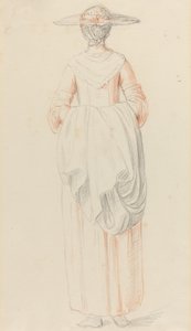 Dame hält ihren Mantel von hinten von William Hoare