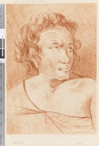 Seite 32b Neuseeland Porträt eines Maori, 1768-75 von William Hodges