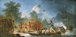Die Landung in Tanna (Tana), eine der Neuen Hebriden