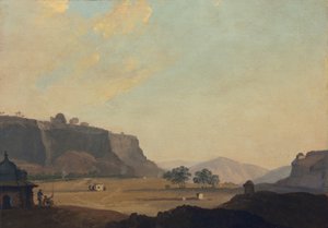 Ansicht in der Nähe von Fort Gwalior, Indien, ca. 1783
