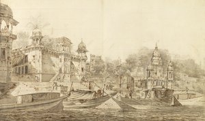 Ansicht eines Teils der Stadt Benares, ca. 1781 von William Hodges