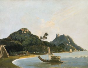Ansicht eines Teils des Owharre [Fare] Hafens, Insel Huahine