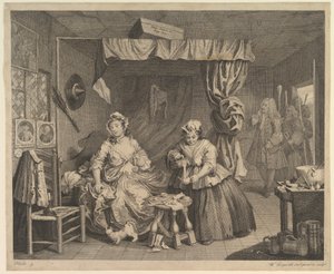 Der Lebenslauf einer Dirne, Tafel 3 von William Hogarth